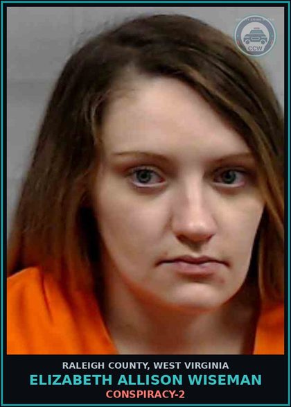 CCW arrest card for Elizabeth Allison Wiseman in Raleigh County: CONSPIRACY-2
