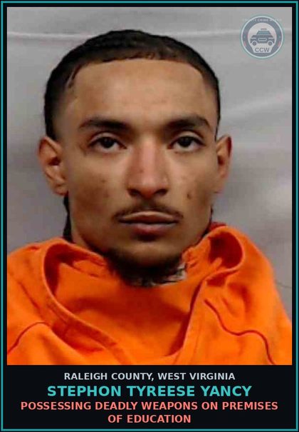 CCW arrest card for Stephon Tyreese Yancy in Raleigh County: DVP VIOL-1