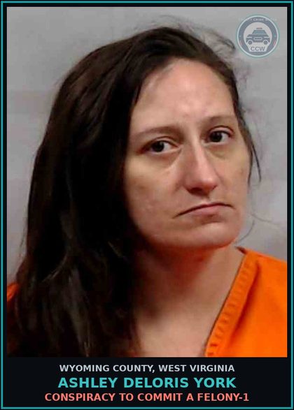 CCW arrest card for Ashley Deloris York in Wyoming County: Conspiracy To Commit A Felony-1