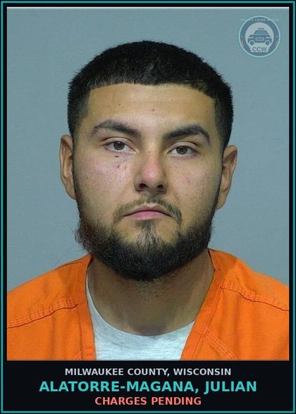 CCW arrest card for Alatorre-Magana, Julian in Milwaukee County: Charges Pending