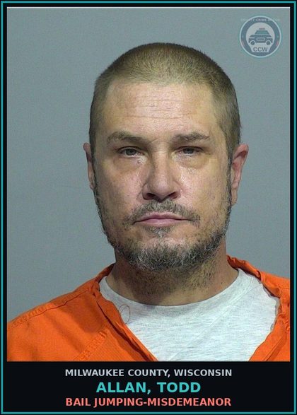 CCW arrest card for Allan, Todd in Milwaukee County: Ignition Interlock Device Tampering/Failure to Install/Violate Court Order