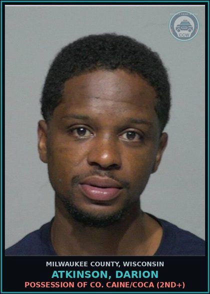 CCW arrest card for Atkinson, Darion in Milwaukee County: Resisting or Obstructing an Officer