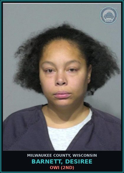 CCW arrest card for Barnett, Desiree in Milwaukee County: OWI (2nd)