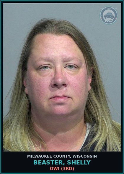 CCW arrest card for Beaster, Shelly in Milwaukee County: OWI (3rd)