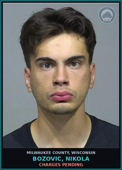 CCW arrest card for Bozovic, Nikola in Milwaukee County: Charges Pending
