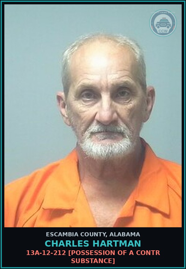Booking mugshot of Charles Hartman in Escambia County