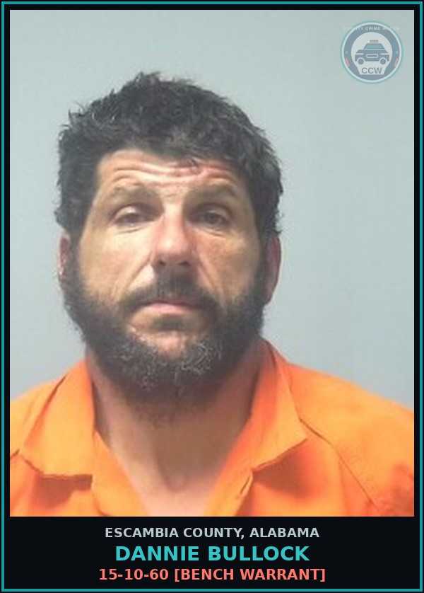 Booking mugshot of Dannie Bullock in Escambia County