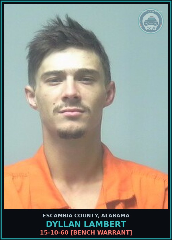 Booking mugshot of Dyllan Lambert in Escambia County