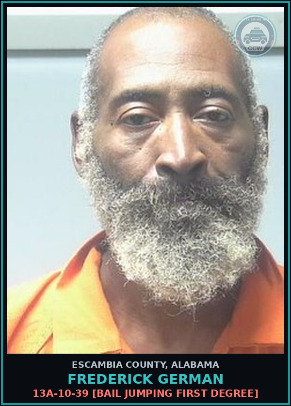 Booking mugshot of Frederick German in Escambia County