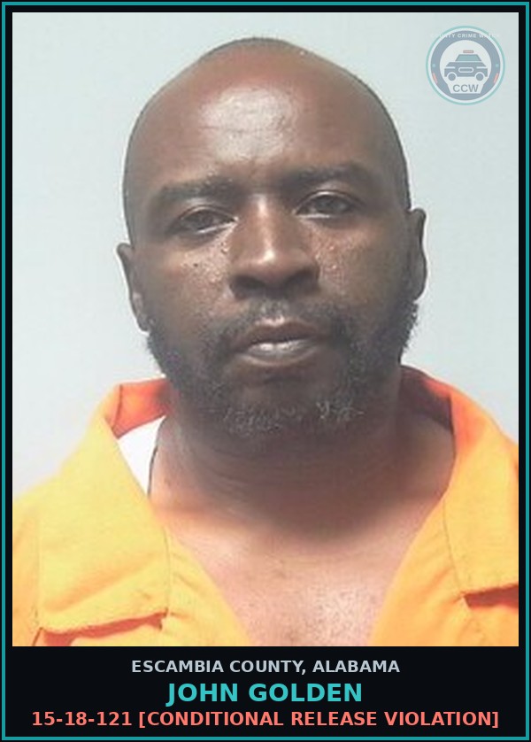 Booking mugshot of John Golden in Escambia County