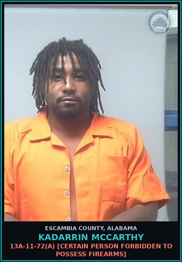 Booking mugshot of Kadarrin Mccarthy in Escambia County