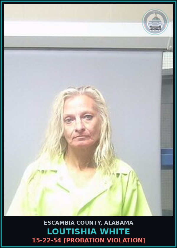 Booking mugshot of Loutishia White in Escambia County