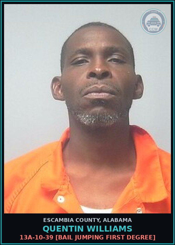 Booking mugshot of Quentin Williams in Escambia County