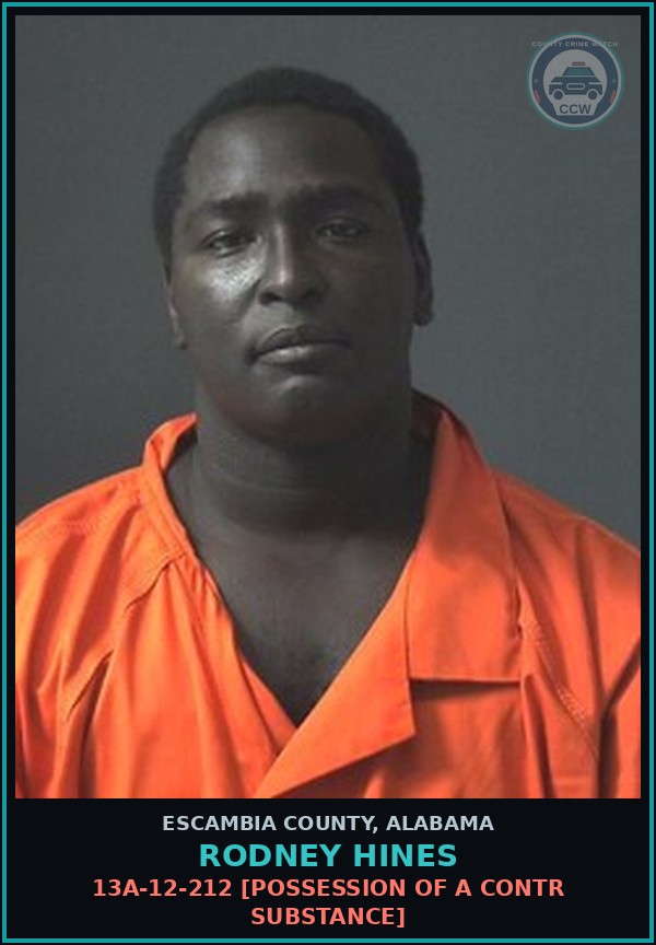 Booking mugshot of Rodney Hines in Escambia County