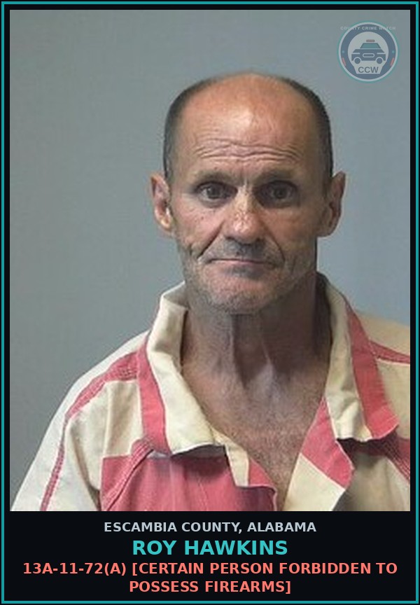 Booking mugshot of Roy Hawkins in Escambia County