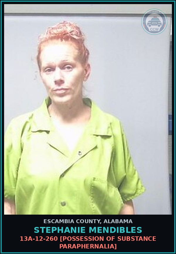 Booking mugshot of Stephanie Mendibles in Escambia County