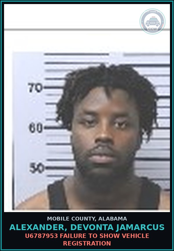 Booking mugshot of ALEXANDER, DEVONTA JAMARCUS in Mobile County