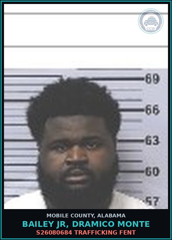 Booking mugshot of BAILEY JR, DRAMICO MONTE in Mobile County