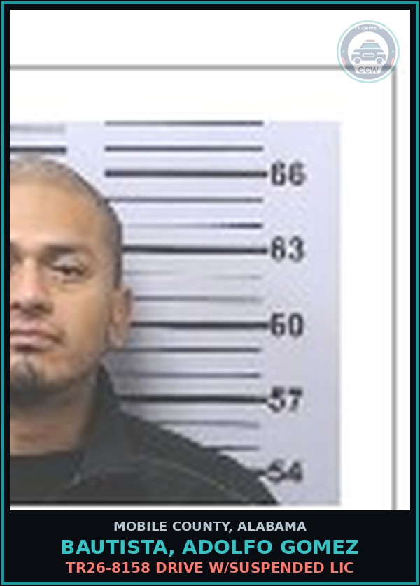 Booking mugshot of BAUTISTA, ADOLFO GOMEZ in Mobile County