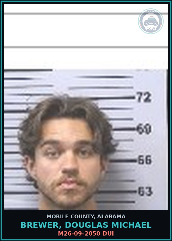 Booking mugshot of BREWER, DOUGLAS MICHAEL in Mobile County