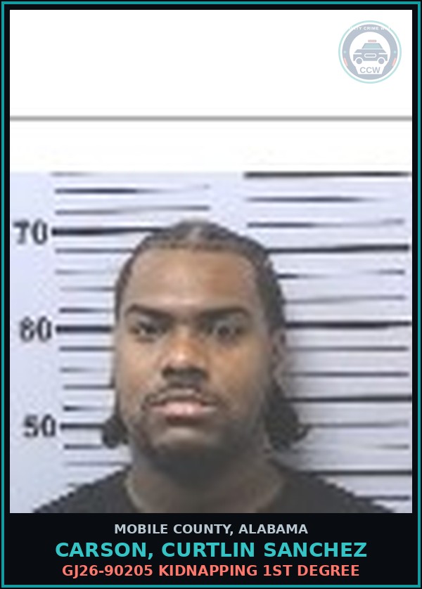 Booking mugshot of CARSON, CURTLIN SANCHEZ in Mobile County