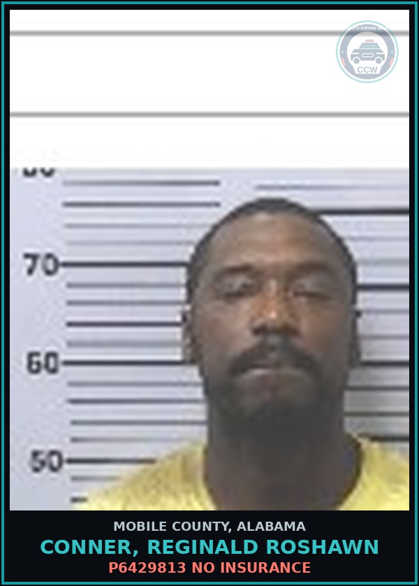 Booking mugshot of CONNER, REGINALD ROSHAWN in Mobile County