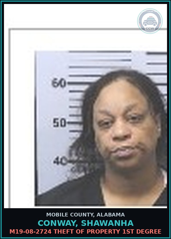 Booking mugshot of CONWAY, SHAWANHA in Mobile County