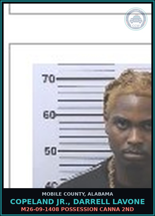 Booking mugshot of COPELAND JR., DARRELL LAVONE in Mobile County