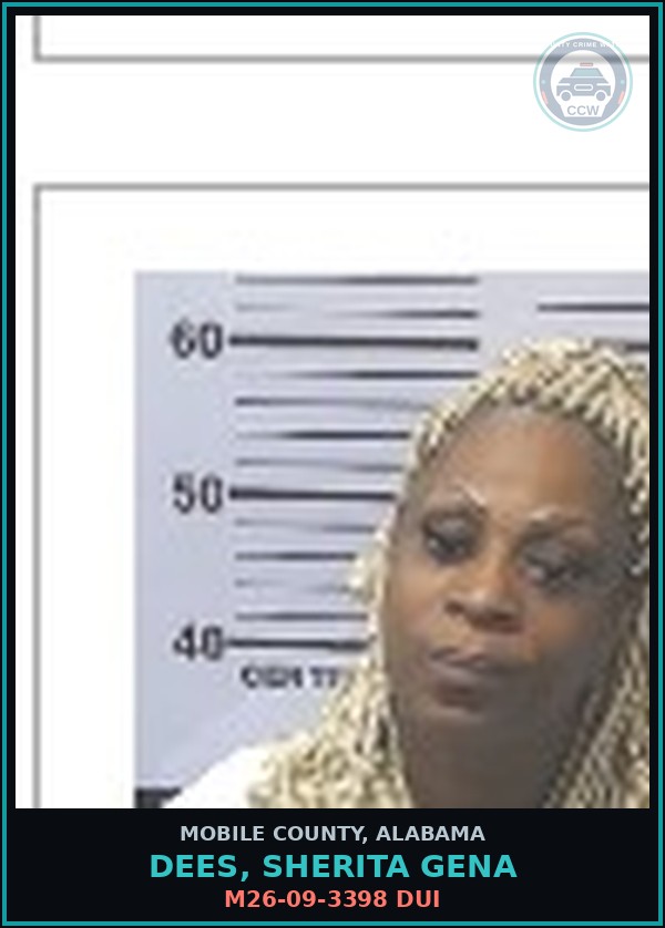 Booking mugshot of DEES, SHERITA GENA in Mobile County