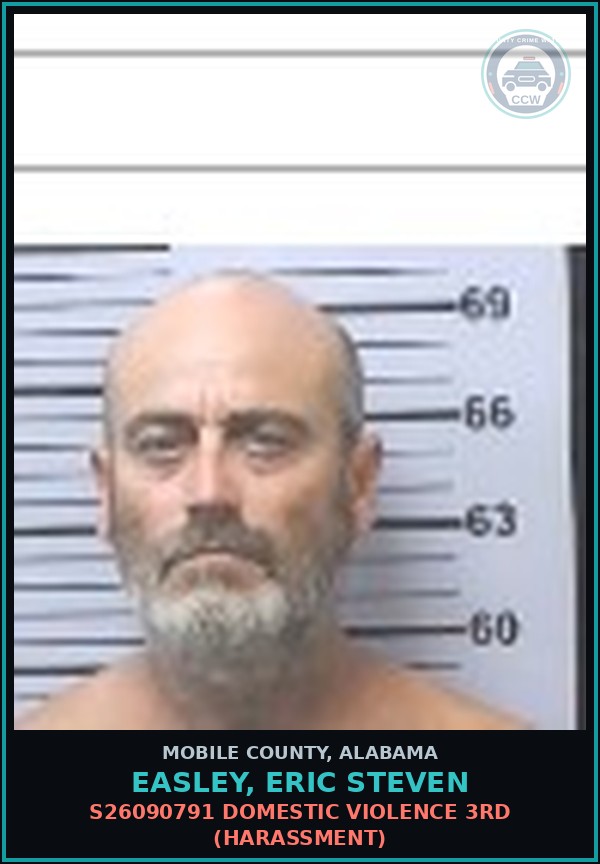 Booking mugshot of EASLEY, ERIC STEVEN in Mobile County