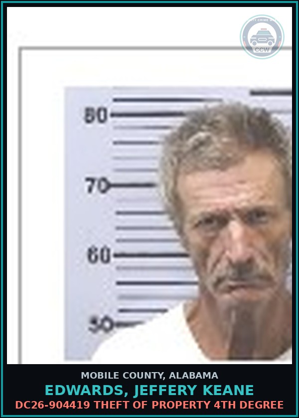 Booking mugshot of EDWARDS, JEFFERY KEANE in Mobile County