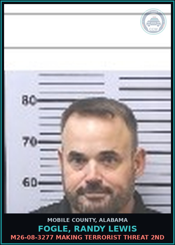Booking mugshot of FOGLE, RANDY LEWIS in Mobile County