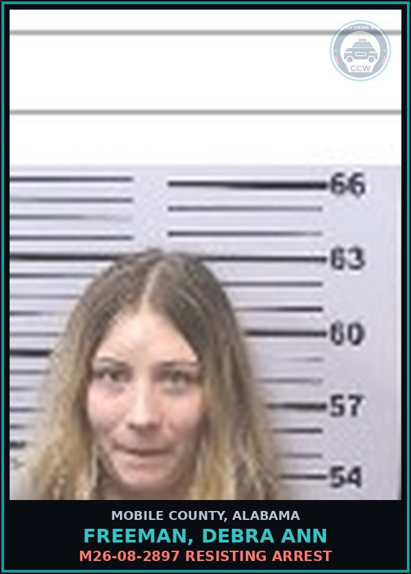 Booking mugshot of FREEMAN, DEBRA ANN in Mobile County
