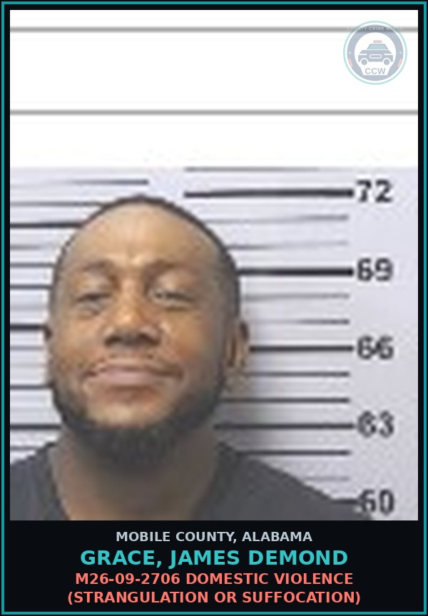 Booking mugshot of GRACE, JAMES DEMOND in Mobile County