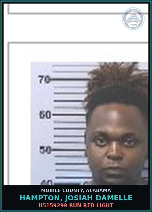 Booking mugshot of HAMPTON, JOSIAH DAMELLE in Mobile County