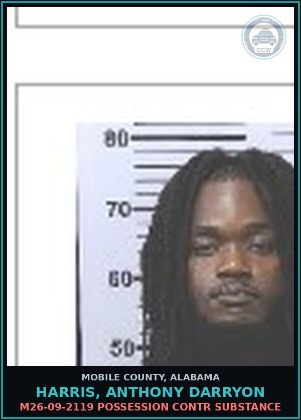 Booking mugshot of HARRIS, ANTHONY DARRYON in Mobile County