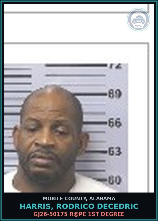 Booking mugshot of HARRIS, RODRICO DECEDRIC in Mobile County