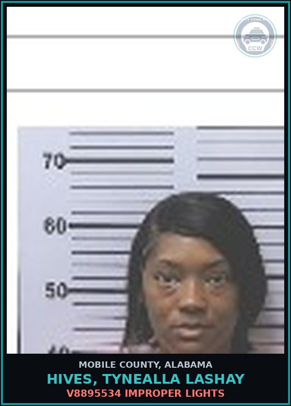 Booking mugshot of HIVES, TYNEALLA LASHAY in Mobile County