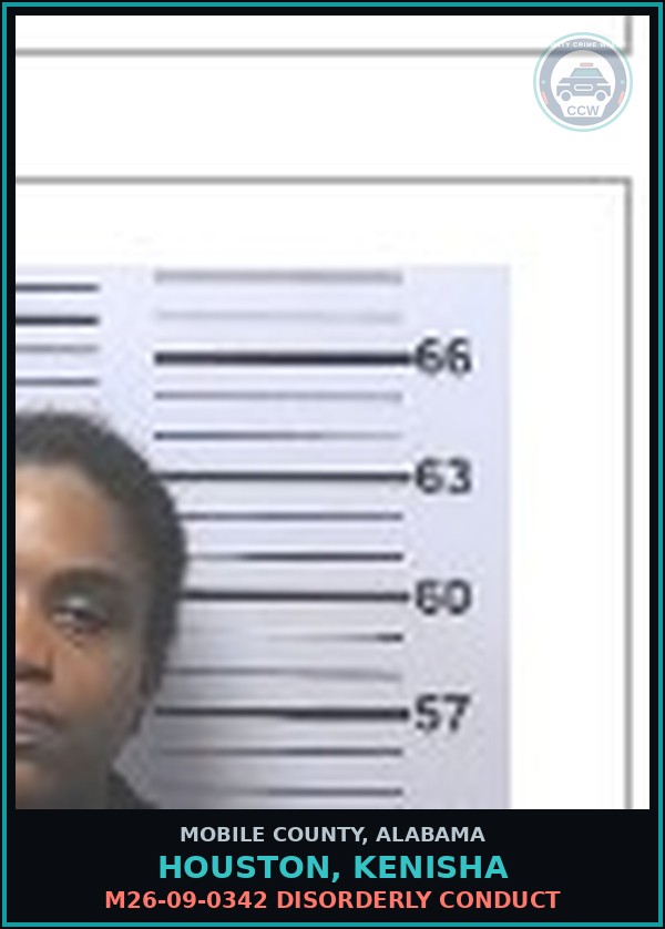 Booking mugshot of HOUSTON, KENISHA in Mobile County