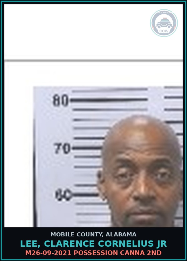 Booking mugshot of LEE, CLARENCE CORNELIUS JR in Mobile County