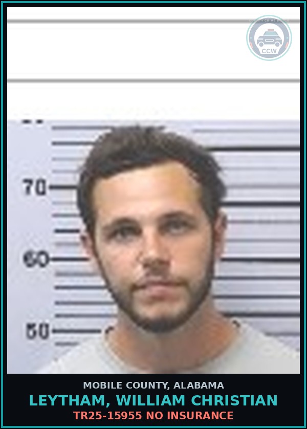 Booking mugshot of LEYTHAM, WILLIAM CHRISTIAN in Mobile County