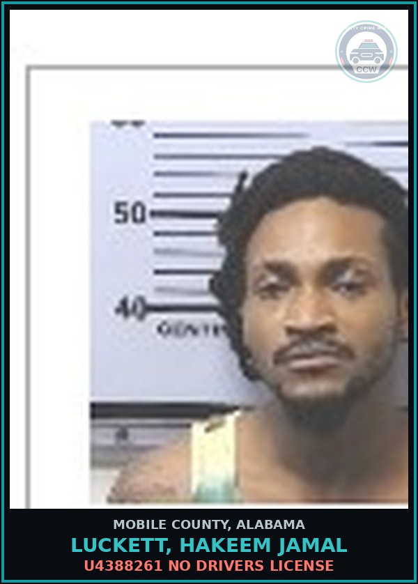 Booking mugshot of LUCKETT, HAKEEM JAMAL in Mobile County