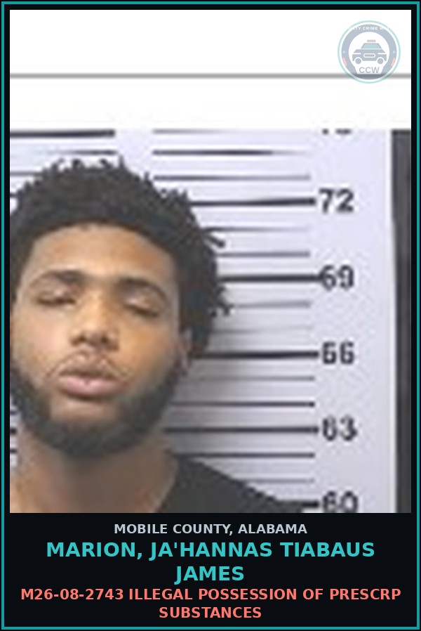 Booking mugshot of MARION, JA'HANNAS TIABAUS JAMES in Mobile County