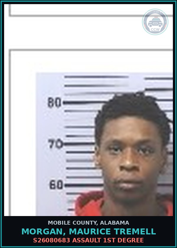 Booking mugshot of MORGAN, MAURICE TREMELL in Mobile County