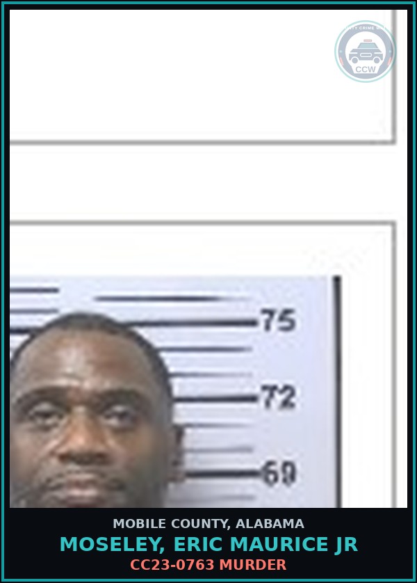 Booking mugshot of MOSELEY, ERIC MAURICE JR in Mobile County