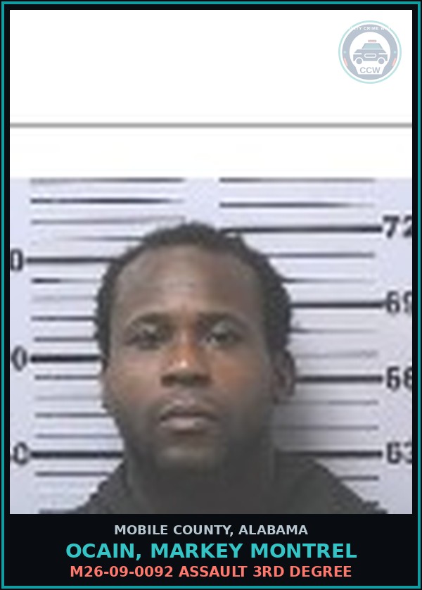 Booking mugshot of OCAIN, MARKEY MONTREL in Mobile County