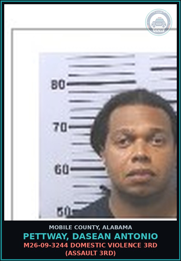 Booking mugshot of PETTWAY, DASEAN ANTONIO in Mobile County