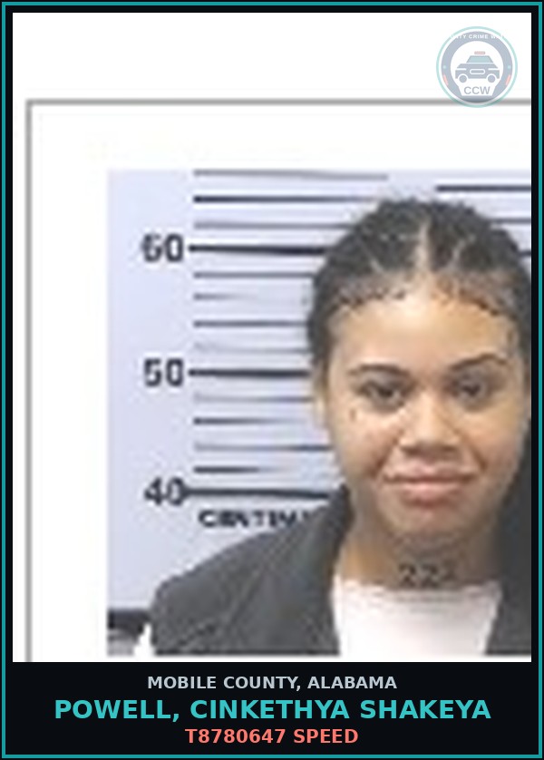 Booking mugshot of POWELL, CINKETHYA SHAKEYA in Mobile County
