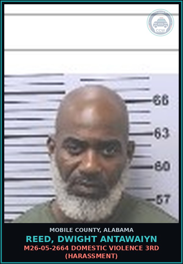 Booking mugshot of REED, DWIGHT ANTAWAIYN in Mobile County