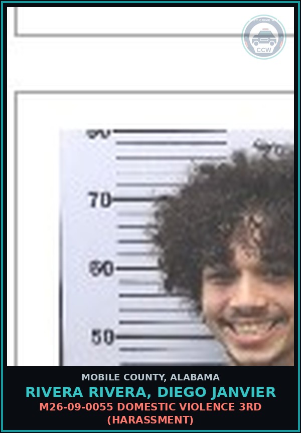 Booking mugshot of RIVERA RIVERA, DIEGO JANVIER in Mobile County
